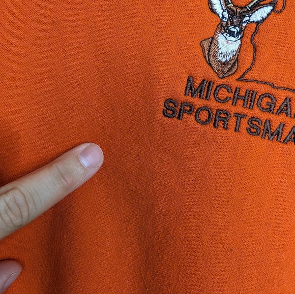 Vintage Jerzees Super Sweats Orange Michigan Sportsman Crewneck Mens 2XG - Picture 10 of 12
